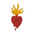 Sacred heart doodle icon, vector illustration Royalty Free Stock Photo