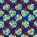 Sacred heart embroidery seamless pattern
