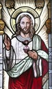 The Sacred Heart of Jesus in Stained Glass Royalty Free Stock Photo