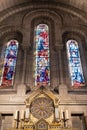 sacred heart of jesus stained glass and tabernacle Royalty Free Stock Photo