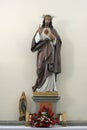 Sacred Heart of Jesus, statue on the altar in parish church of the St Mary Magdalene in Kapela, Croatia Royalty Free Stock Photo
