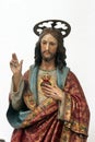 Sacred Heart of Jesus, statue on the altar of the St Joseph in the Church of the Assumption in Klostar Ivanic, Croatia Royalty Free Stock Photo