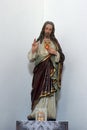 Sacred Heart of Jesus, statue in the church of Saint Bartholomew in Hrastovica, Croatia Royalty Free Stock Photo