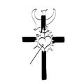 Sacred Heart Jesus Vector Illustration Drawing Royalty Free Stock Photo