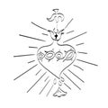 Sacred Heart Jesus Vector Illustration Drawing Royalty Free Stock Photo