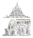 Sacred Heart in Montmartre, Paris Sketch