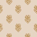 Sacred heart pattern. Trendy vintage love symbol, ornate style element. Spirituality, alchemy, magic. Vector clip art