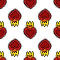 Sacred heart seamless doodle pattern, vector illustration Royalty Free Stock Photo