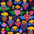 Sacred heart cartoon icon background pattern Royalty Free Stock Photo