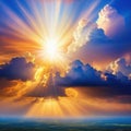 sacred The heavens send down a divine glowing with a holy and breathtaking like the presence among