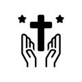 Black solid icon for Sacred, virtuous and blest Royalty Free Stock Photo