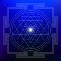 Sacred Indian Geometry Mystical Meditative Diagram Symbol Vector Shri Yantra