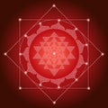 Sacred Indian Geometry Mystical Meditative Diagram Symbol Vector Shri Yantra Royalty Free Stock Photo