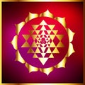 Sacred Indian Geometry Mystical Meditative Diagram Symbol Vector Shri Yantra