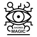 Sacred magic eye icon, outline style