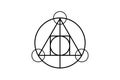 Sacred magic geometry , occult symbol , alchemical symbol showing the interaction between the four elements of matter symbolizing