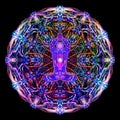 Sacred meditation abstract colorful mandala illustration