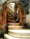 Steps in the Church of the Holy Sepulcher. Calvary. Jerusalem.