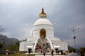 Sacred places in the Himalayas. Buddha monastery Species pictures of the city of Pokhara Nepal.