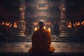 Sacred Rituals: Asian Monk\'s Devout Presence.