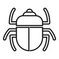 Sacred scarab beetle icon, outline style