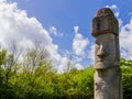 Moai sacred sculpture in Vitorchiamo, Latium region, central Italy