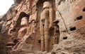 Sacred sculptures carved into rock in Gwalior, India