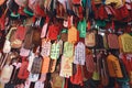 Sacred Small Wooden Plaques With Notes In Kaohsiung Temple