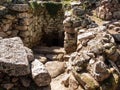 Sacred Source entrance archaeological site of Noddule in the megalithic circle and large circular hut in the new archaeological