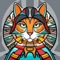 Sacred Splendor: Feline Majesty in Stained Glass