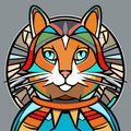 Sacred Splendor: Feline Majesty in Stained Glass