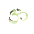 Sacred symbol syllable om watercolor brush texture