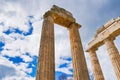 Sacred temple of Zeus in ancient Nemea, Greece. Archaeological Museum of Ancient Nemea. Royalty Free Stock Photo