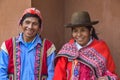 An indigenous Quechua man and woman in the Yachaq community of Janac Chuquibamba. Cusco, Peru Royalty Free Stock Photo