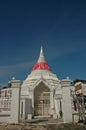 Sacred white temple at Kred Island near Bangkok Thailand Royalty Free Stock Photo