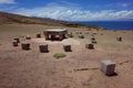 The sacrificial altar at the Chincana Ruins on the Isla del Sol on Lake Titicaca