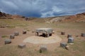 The sacrificial altar at the Chincana Ruins on the Isla del Sol on Lake Titicaca