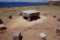 The sacrificial altar at the Chincana Ruins on the Isla del Sol on Lake Titicaca