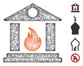 Sacrificial Temple Fire Web Vector Mesh Illustration