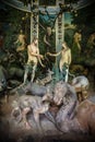 Sacro Monte di Varallo, Piedmont, Italy, June 02 2017 - biblical characters scene representation of Adam and Eve in the Eden Royalty Free Stock Photo