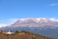 Sacromonte church and iztaccihuatl volcano in amecameca, mexico I Royalty Free Stock Photo