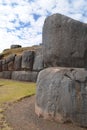 Inca stone walls at the Sacsayhuaman archaeological site, Cusco Royalty Free Stock Photo