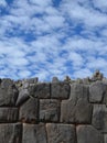 Inca stone walls at the Sacsayhuaman archaeological site, Cusco Royalty Free Stock Photo