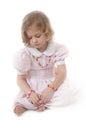 Sad adorable little blonde girl Royalty Free Stock Photo