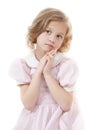 Sad adorable little blonde girl Royalty Free Stock Photo