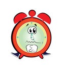 Sad alarm clock cartoon Royalty Free Stock Photo