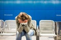 Sad and alone in a big city - Depressed young woman Royalty Free Stock Photo