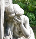 Grieving angel statue