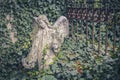 Sad angel, a statue near the church in Kutna Hora. Sedlec Ossuary Czech: Kostnice in Sedci Royalty Free Stock Photo