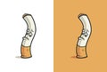 Sad and Angry Cigarette cartoon.